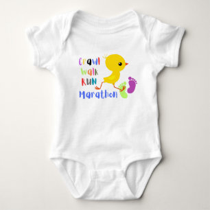 Crawl Walk Springa Marathon Start Baby Bodykoston T Shirt