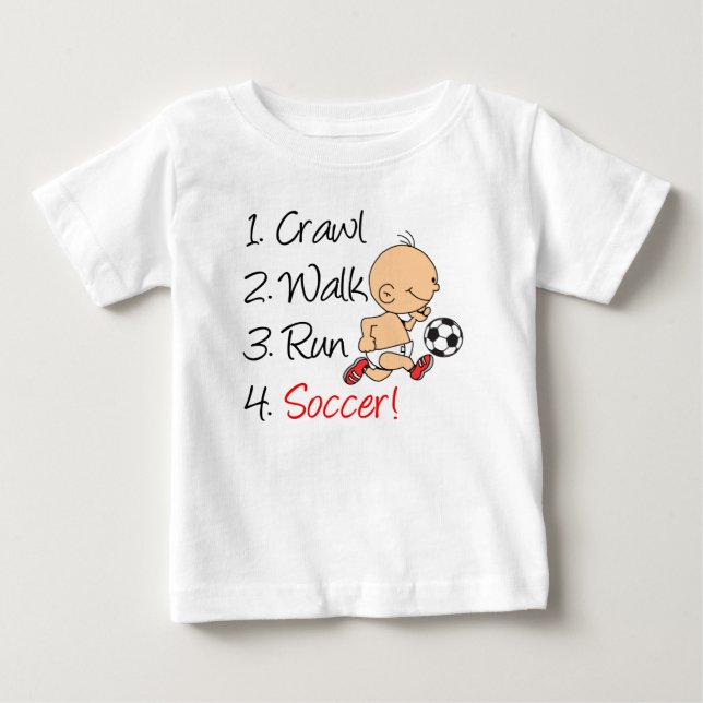 Crawl Walk Springa Soccer Tee Shirt (Framsida)