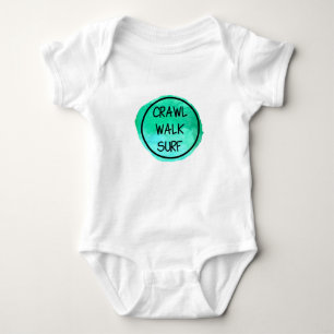 Crawl Walk Surf med grön emblem T Shirt