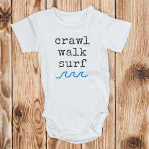 Crawl Walk Surfa Beach Baby Newborn GIft T Shirt