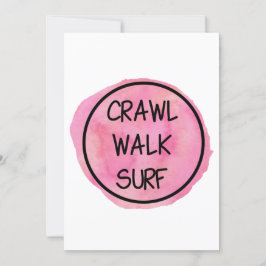 Crawl Walk-Surfa med Rosa Design Inbjudningar