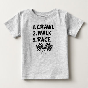 Crawl Walk Tävling lustig pojke-skjorta T Shirt