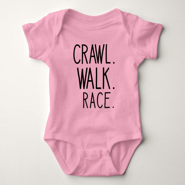 Crawl Walk Tävling, Tävla Baby T Shirt (Framsida)