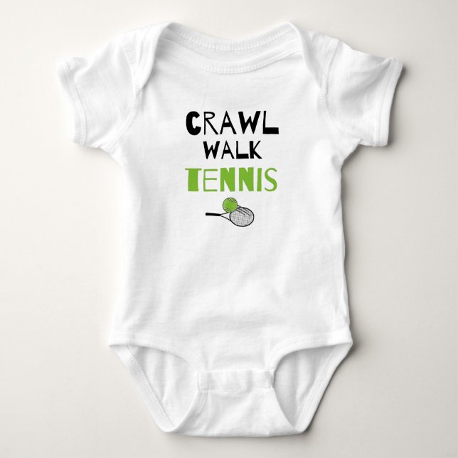 Crawl Walk Tennis Cute Little Tennis Buddy T Shirt (Framsida)