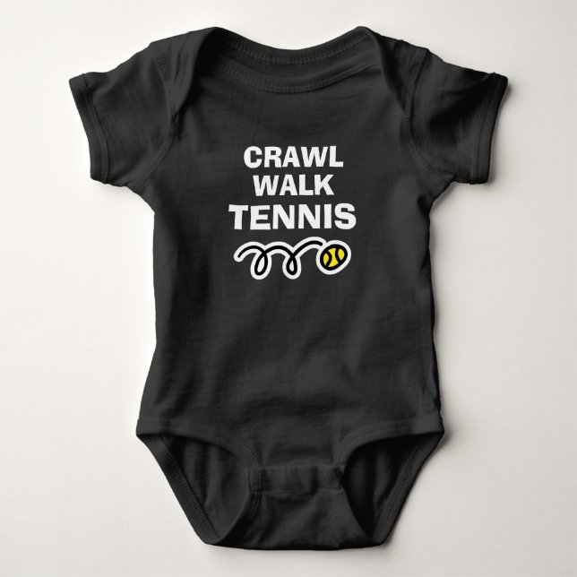 CRAWL WALK TENNIS sportkroppsdräkt för nyfödd bebi T-shirt (Framsida)