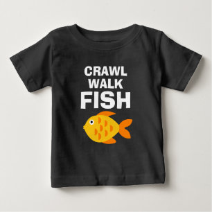Crawla Walk Fiskar rolig baby till skjorta T Shirt