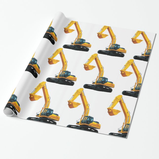 Crawler Excavator-bild för Papper figursättning Presentpapper (Utrullad)