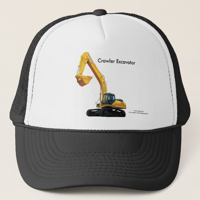 Crawler Excavator-bild för Trucker-Hat Truckerkeps (Framsida)