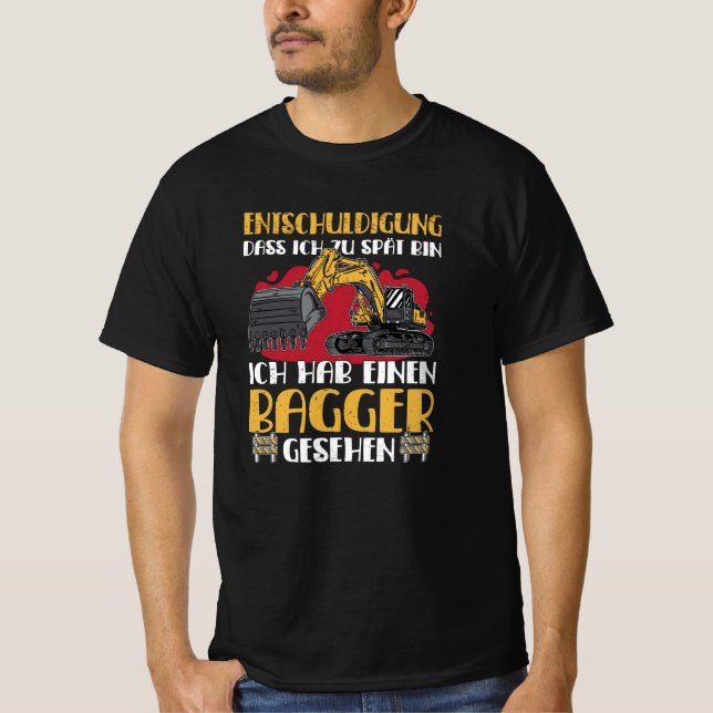 Crawler Excavator Excavator - konstruktion T Shirt (Framsida)