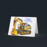 Crawler Excavator Kort<br><div class="desc">Crawler Excavator for Childrens Birthday Card</div>