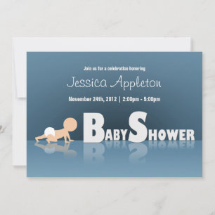 Crawling Baby Reflection Baby Shower-inbjudningar Inbjudningar