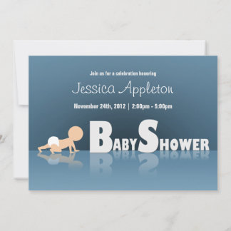 Crawling Baby Reflection Baby Shower-inbjudningar Inbjudningar