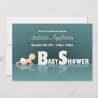 Crawling Baby Reflection Baby Shower-inbjudningar Inbjudningar