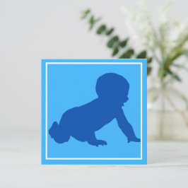 Crawling - inbjudan till baby blue babyvisningspro