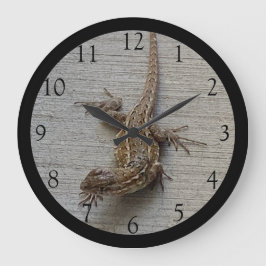 Crawling Lizard Black Kant Large Clock Stor Klocka