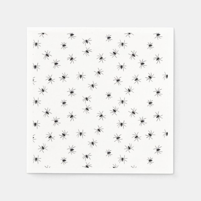 Crawling Spiders Halloween Pappersservett (Framsidan)