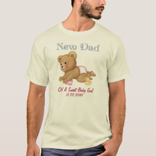 Crawling Teddy - New Pappa of Girl - Customize T Shirt