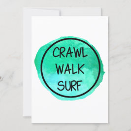 Crawlning Walk-Surfa med Grönt Design Inbjudningar