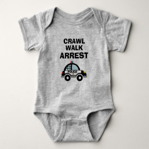 Crawlpropp arrestera den söta polisbilen Baby Body T Shirt