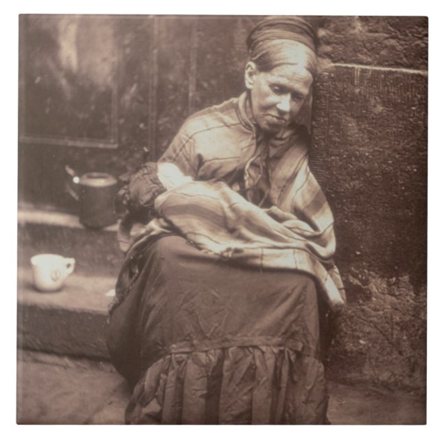 Crawlsimmarna, från "gataliv i London", 1877-7 Kakelplatta (Framsidan)