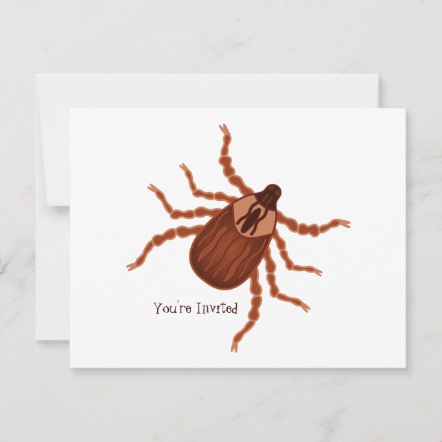 Crawly Realistic Tick Illustration Inbjudningar (Framsida)