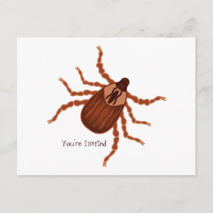 Crawly Realistic Tick Illustration Inbjudningar