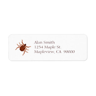 Crawly Realistic Tick Illustration Returadress Etikett