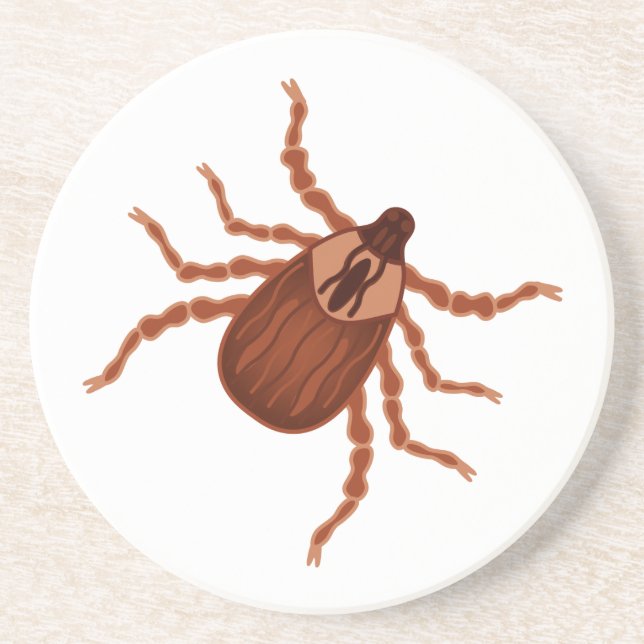 Crawly Realistic Tick Illustration Underlägg Sandsten (Framsidan)