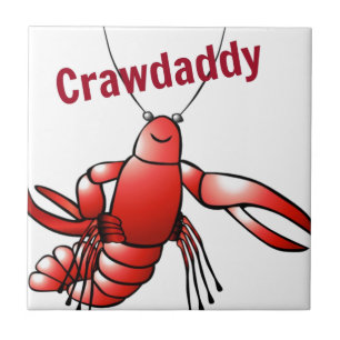 Crawpappa Red Crayfish Kakelplatta