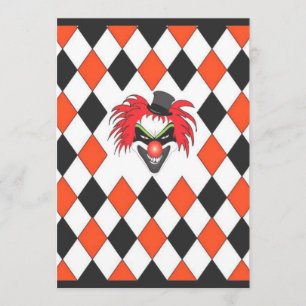 Cray Clown Halloween Inbjudningar