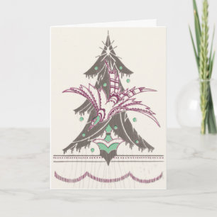 Cray Cray Deco Julgran Bird Helgkort