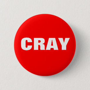Cray i rött och vit knapp