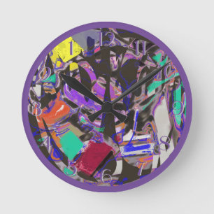 Cray Lila Breakout Backward Clock Breakout Rund Klocka