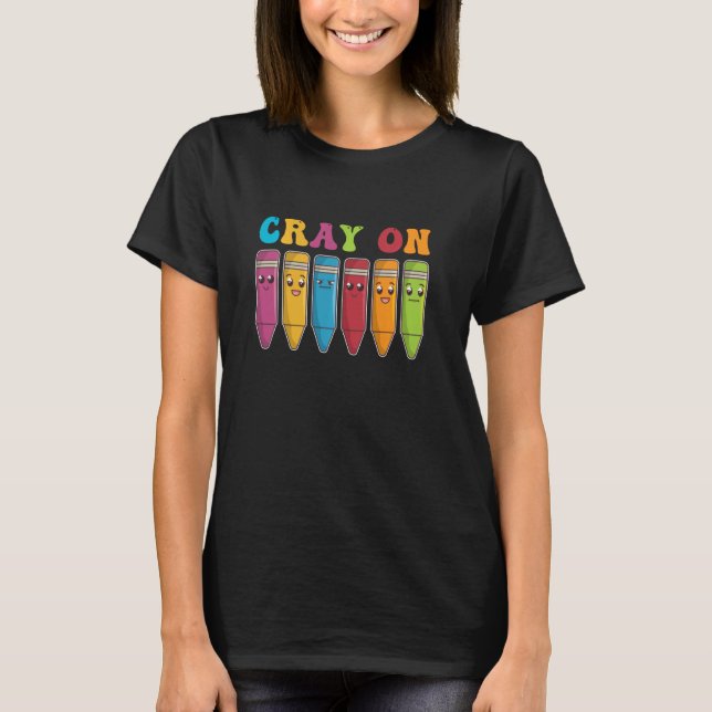 Cray on Färg Child Art - Crayon T Shirt (Framsida)