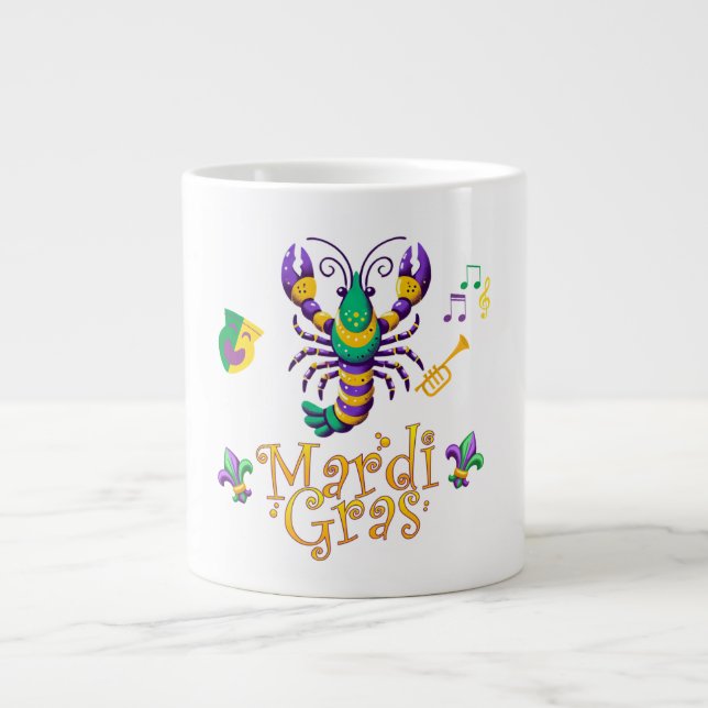 Crayfish Fleur de lis Mardi Gras Jumbo Mugg (Framsidan)