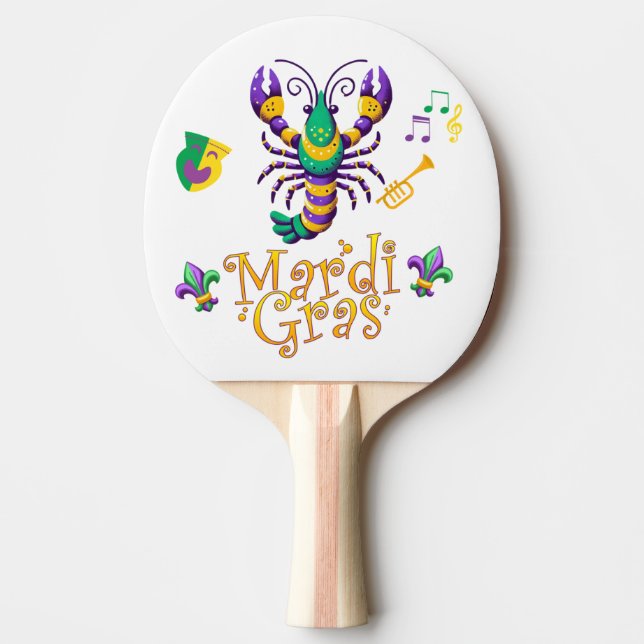 Crayfish Fleur de lis Mardi Gras Pingisracket (Framsidan)