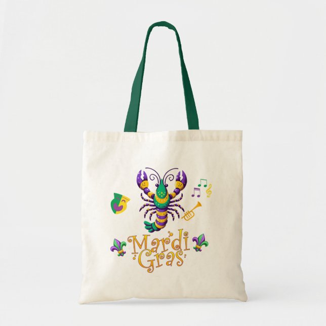 Crayfish Fleur de lis Mardi Gras Tygkasse (Framsidan)