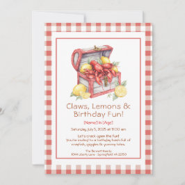 Crayfish & Lemon Treasure Chest Birthday Inbjudningar