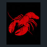 Crayfish Lobster Red Silhouette Crawfish Men Women Poster<br><div class="desc">Crayfish Lobster Red Silhouette Crawfish Men Women Kids</div>