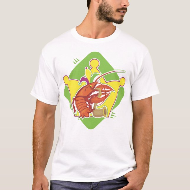 Crayfish spelar saxophone Jester T Shirt (Framsida)