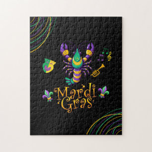 Crayfish/trumpet/mask/fleur de lis Mardi Gras Pussel