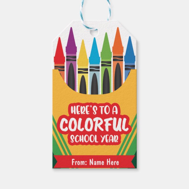 Crayola Färg, första skoldagen Presentetikett (Framsidan)