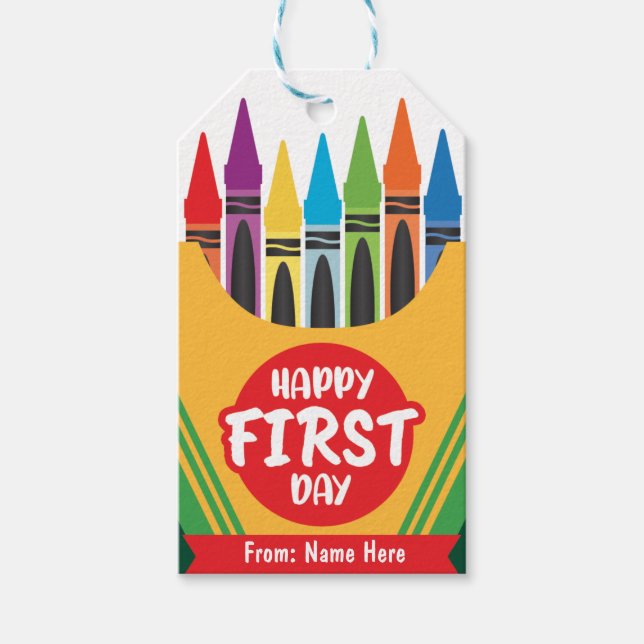 Crayola Färg, första skoldagen Presentetikett (Framsidan)