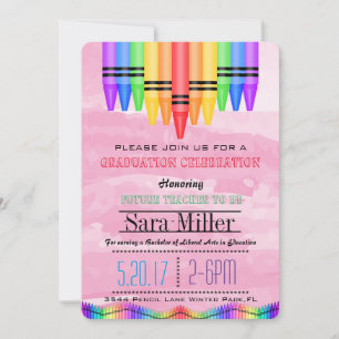 Crayola Rainbow Teacher Studenten inbjudan