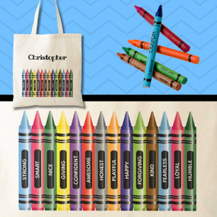Crayon Affirmation för barn Motivational School Tygkasse