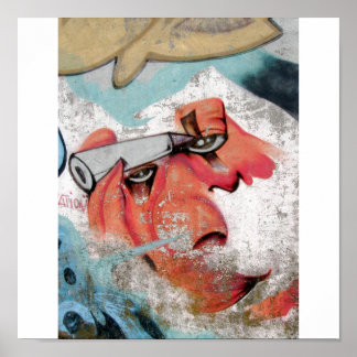 Crayon Ansikte Graffiti Poster