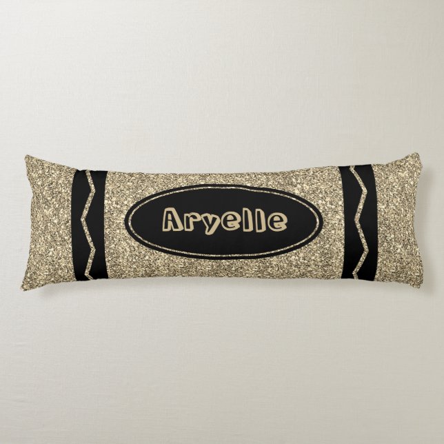 Crayon Body Pillow för Guld med Namn Kroppskudde (Framsidan)