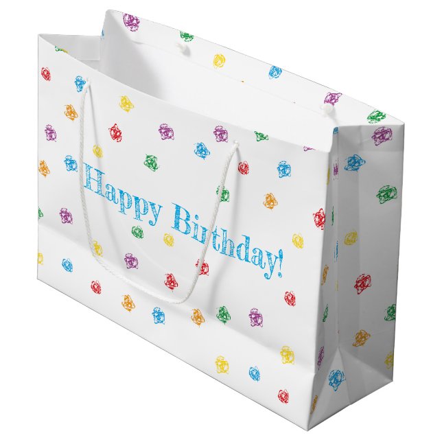 Crayon bolsa regalo "Happy Birthday" (Framsidan Vinklad)