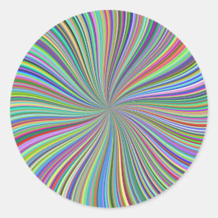 Crayon Box Färg Optical Illusion Spiral Runt Klistermärke