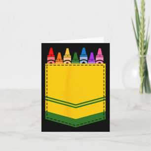 Crayon Box Pocket Teacher Gift Costume Kort
